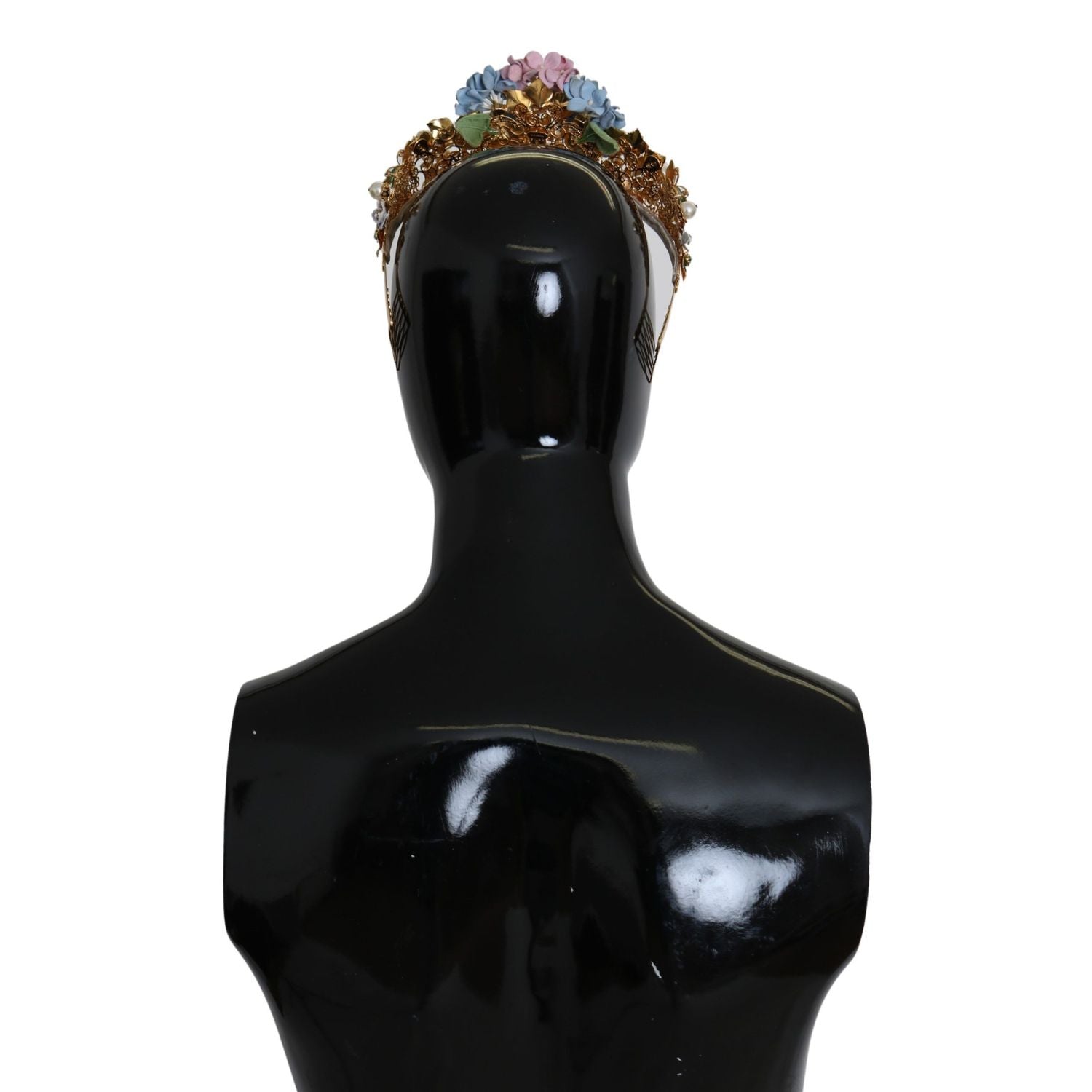 Dolce & Gabbana Gold Crystal Purple Hortensia Headband Crown Diadem