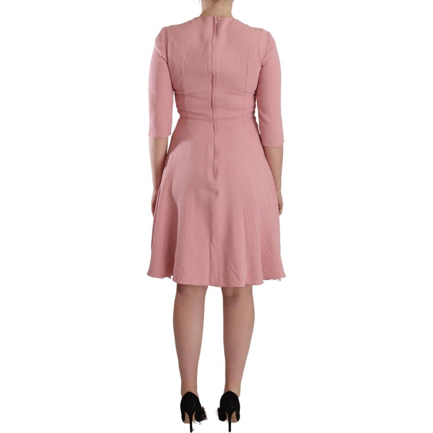 Dolce & Gabbana Elegant Pink A-Line Knee Length Dress Dolce & Gabbana