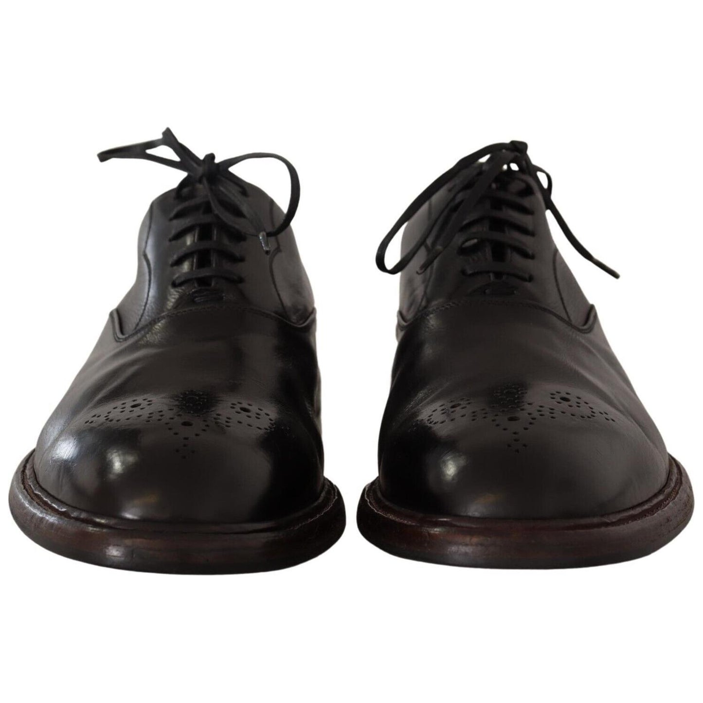 Dolce & Gabbana Elegant Black Leather Derby Formal Shoes Dolce & Gabbana