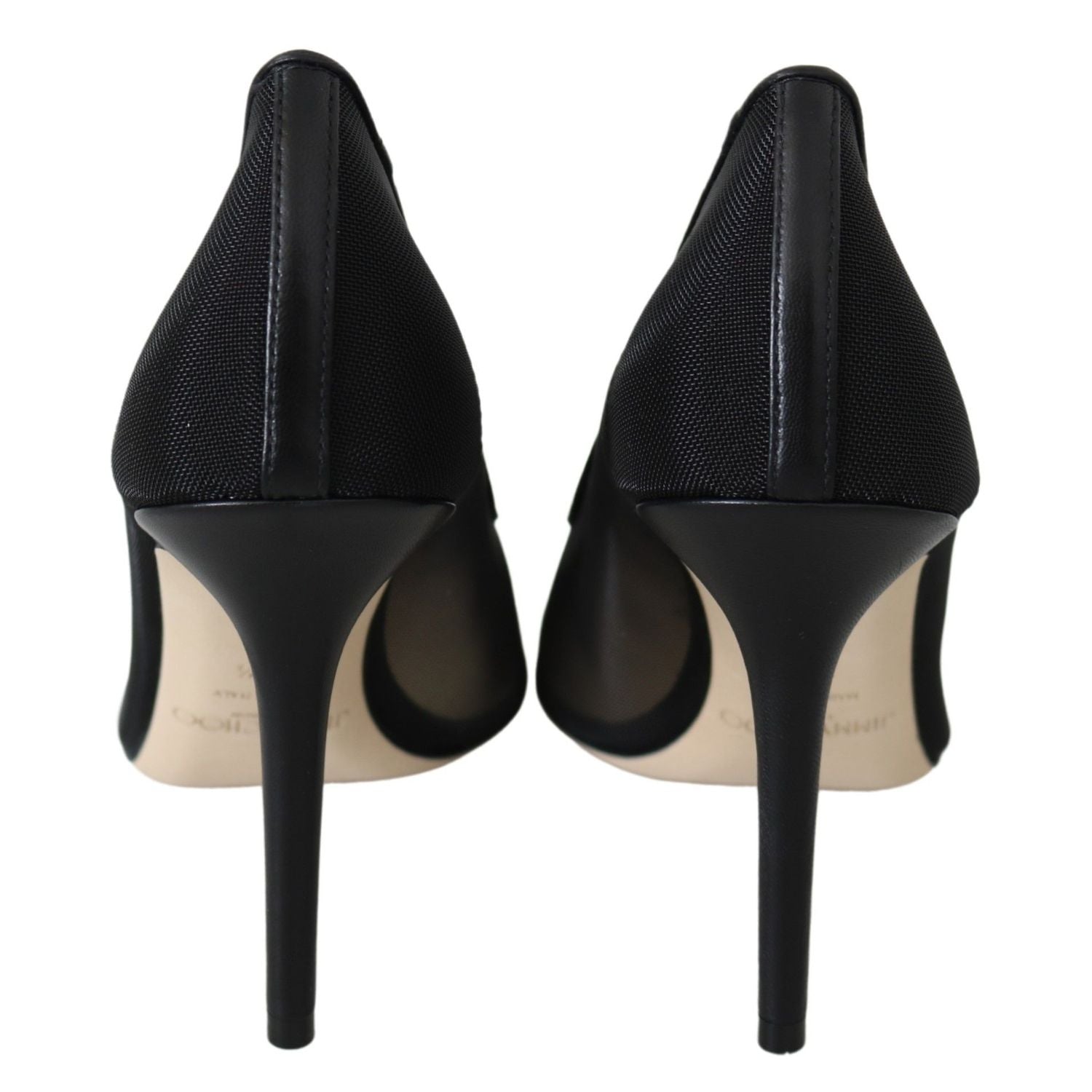 Jimmy Choo Black Mesh Amika 85 Diamond Pumps Shoes