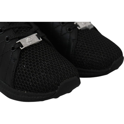 Plein Sport Black Polyester Runner Gisella Sneakers Shoes