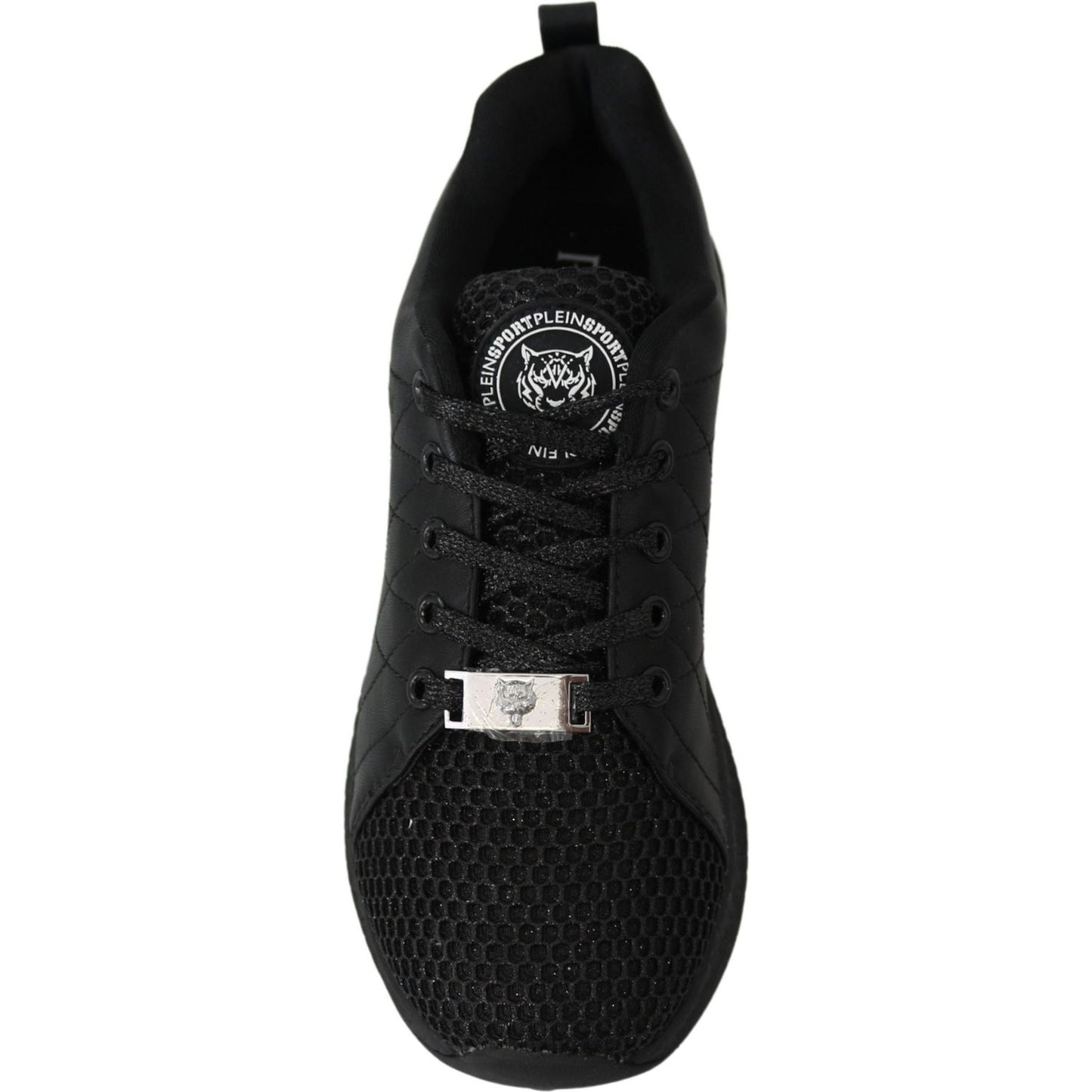 Plein Sport Black Polyester Runner Gisella Sneakers Shoes