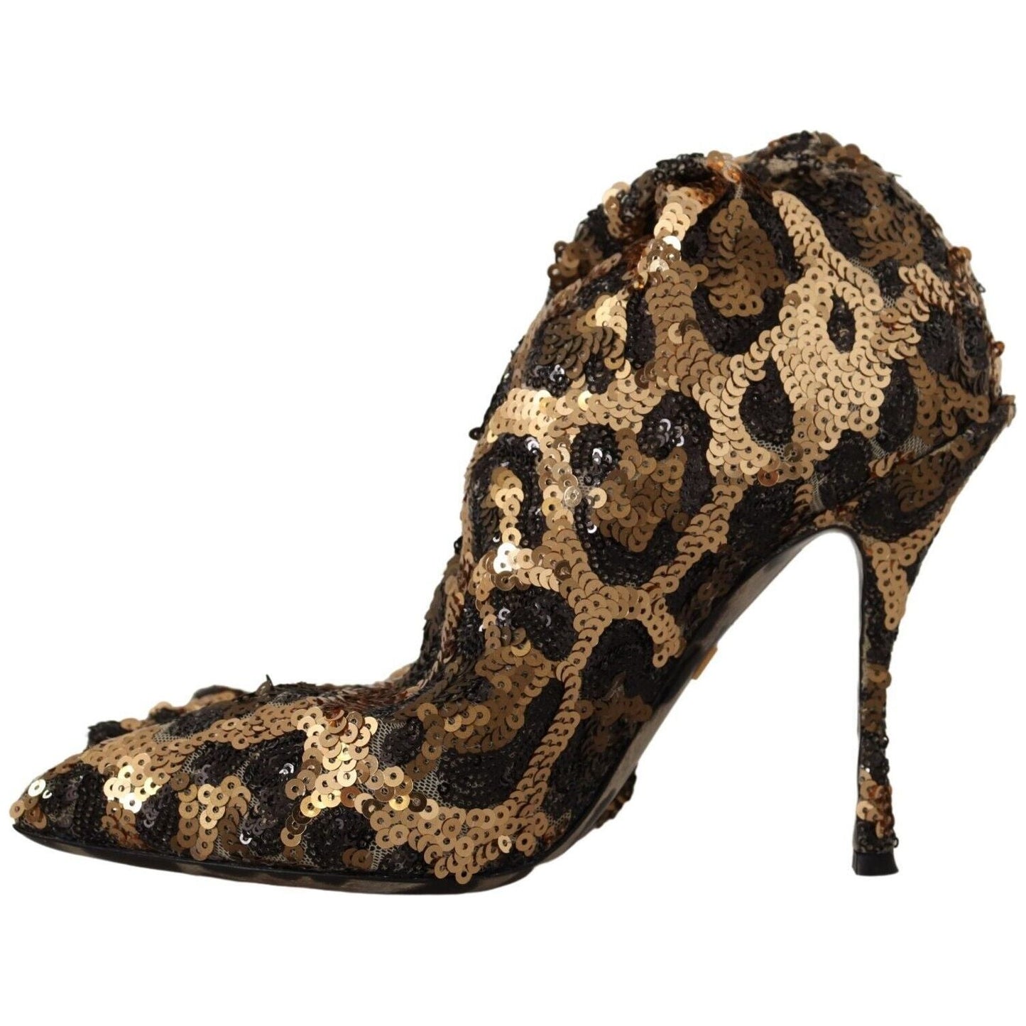 Dolce & Gabbana Elegant Leopard Sequin Knee-High Boots Dolce & Gabbana