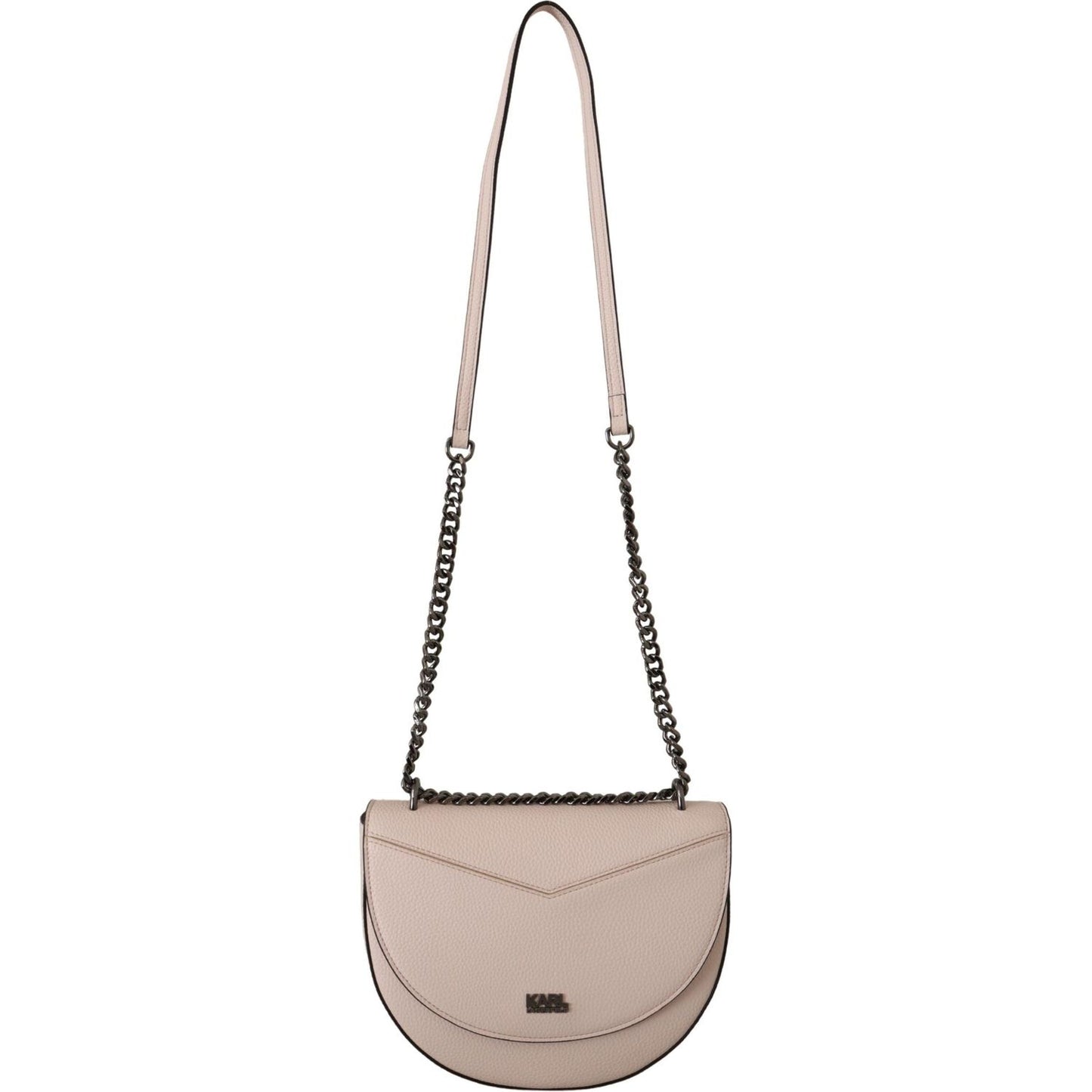 Karl Lagerfeld Elegant Mauve Light Pink Leather Shoulder Bag Karl Lagerfeld