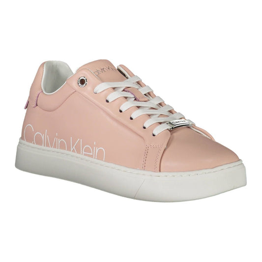 Calvin Klein Pink Leather Women Sneaker Calvin Klein