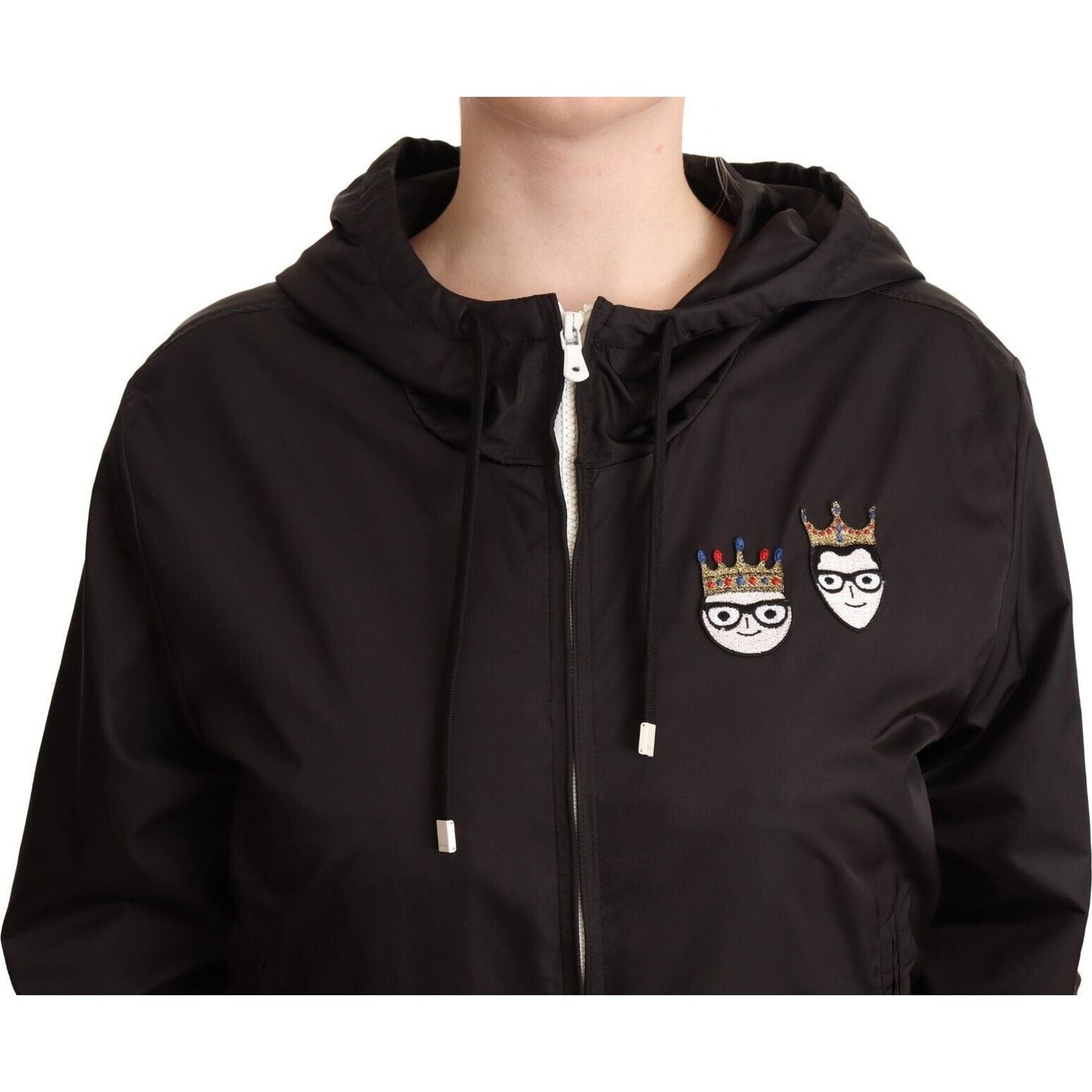 Dolce & Gabbana Elegant Black Bomber Jacket with Hood Dolce & Gabbana