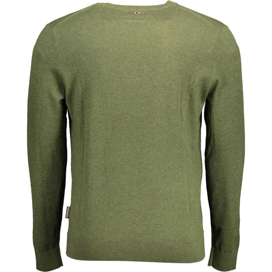 Napapijri Green Cotton Men Sweater Napapijri