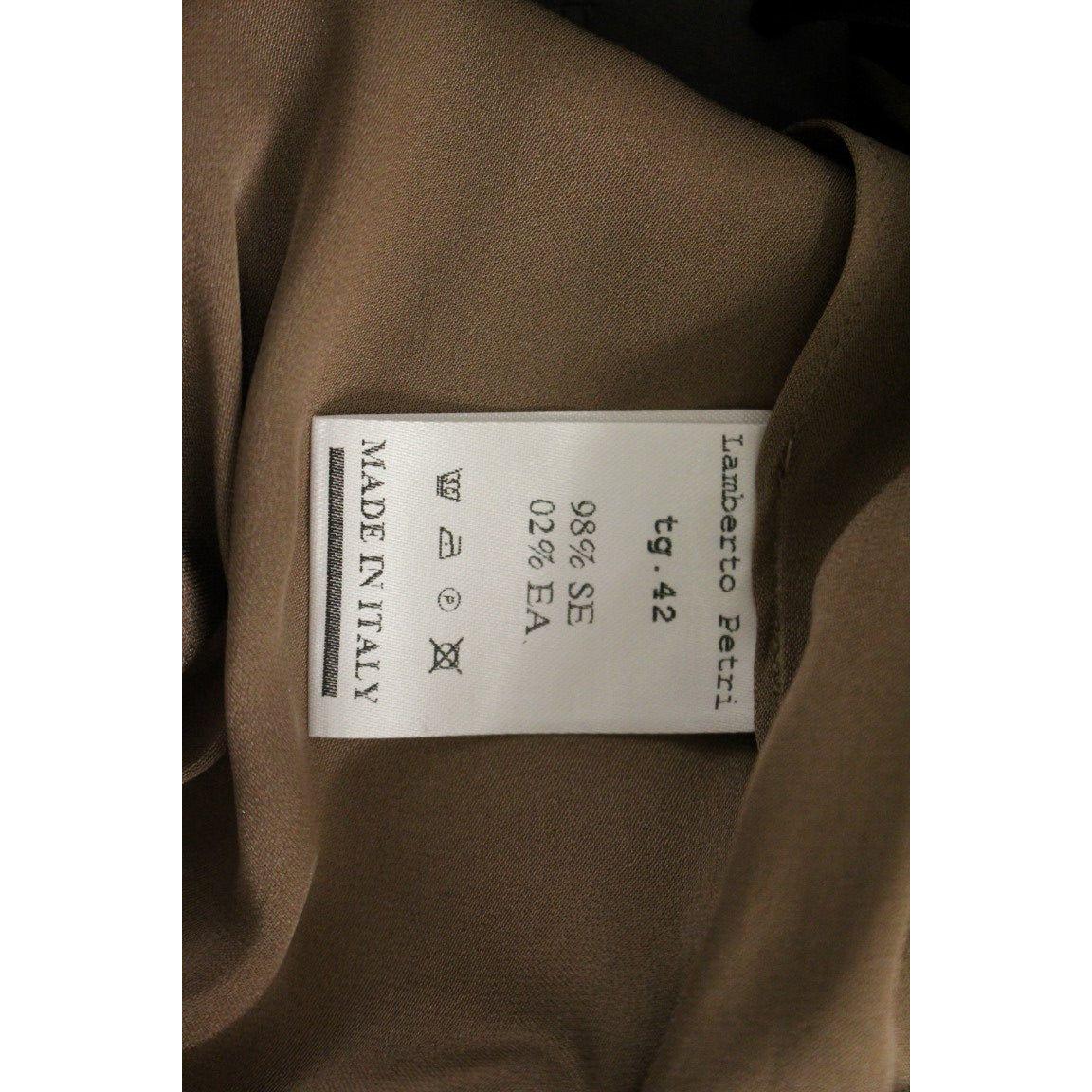 فستان أنيق من الحرير البني من لامبرتو بيتري