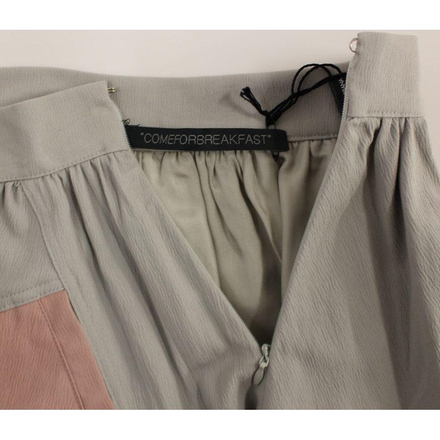 Comeforbreakfast Sleek Pleated Mini Skirt in Pink and Gray Comeforbreakfast