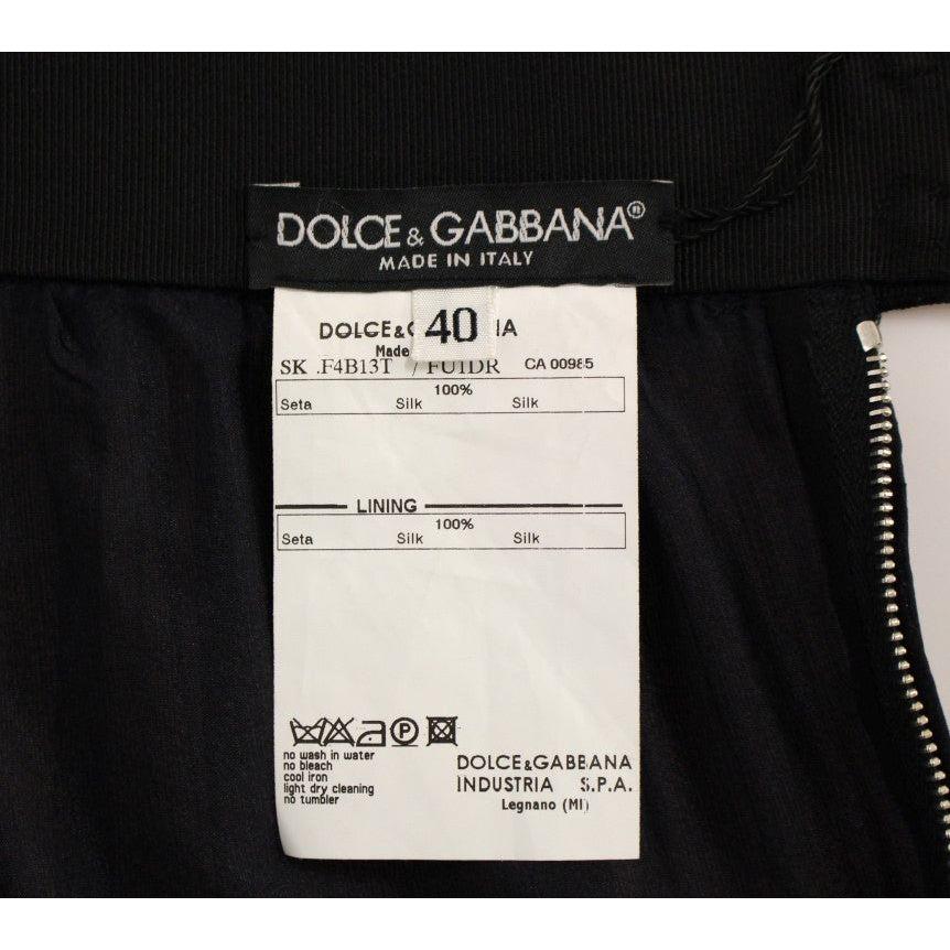 Dolce & Gabbana Elegant Silk Black Skirt for Evenings Dolce & Gabbana