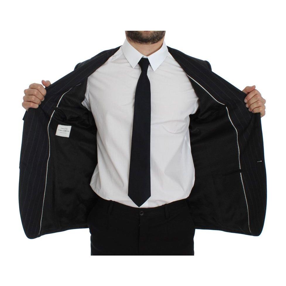 سترة بليزر صوفية مخططة باللون الرمادي الأنيق من دولتشي آند غابانا