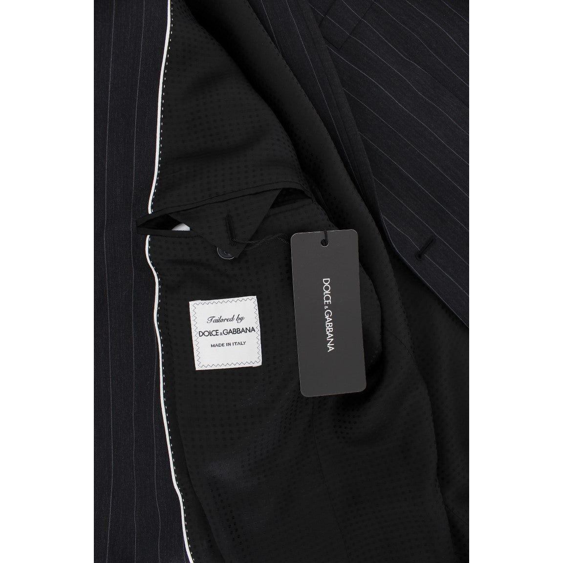 Dolce & Gabbana Gray Striped Slim Fit Wool Blazer