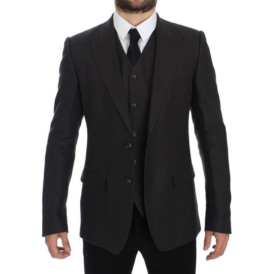 سترة وسترة أنيقة رمادية اللون من دولتشي آند غابانا بقصّة Slim Fit