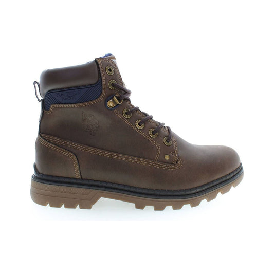 U.S. POLO ASSN. Brown Polyester Men Boot U.S. POLO ASSN.