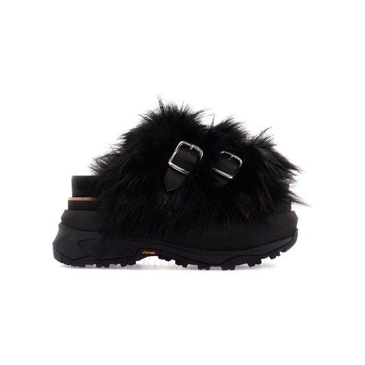 Sacai slides with faux fur strap Sandals Sacai