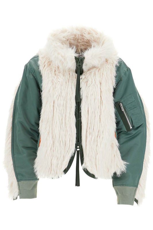 Sacai jacket with faux fur inserts