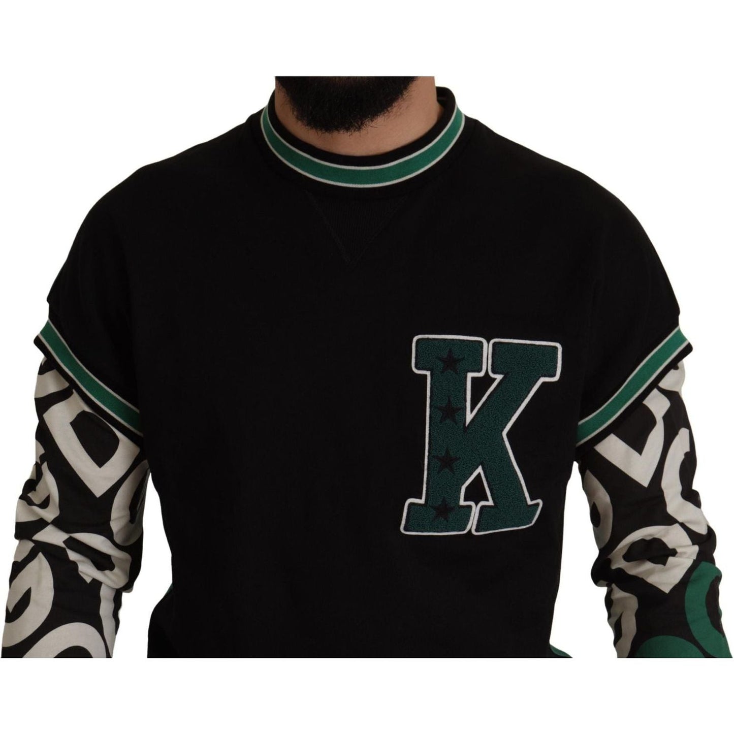 Dolce & Gabbana Regal Crewneck Pullover Sweater - Black & Green Dolce & Gabbana