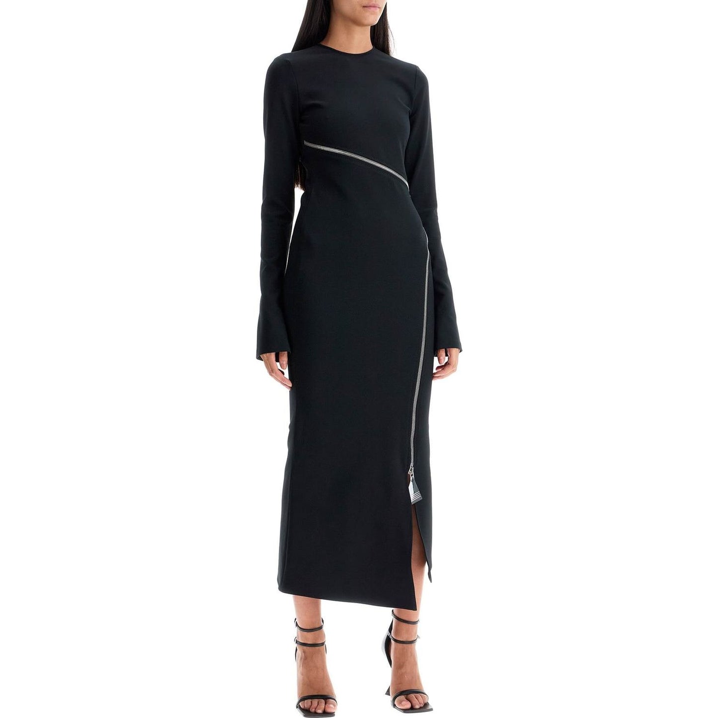 The Attico twisted zip midi dress with