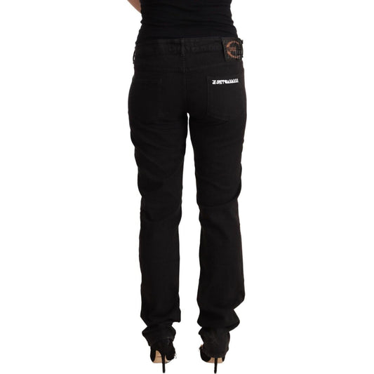 Just Cavalli Sleek Mid-Waist Slim Fit Black Jeans Just Cavalli