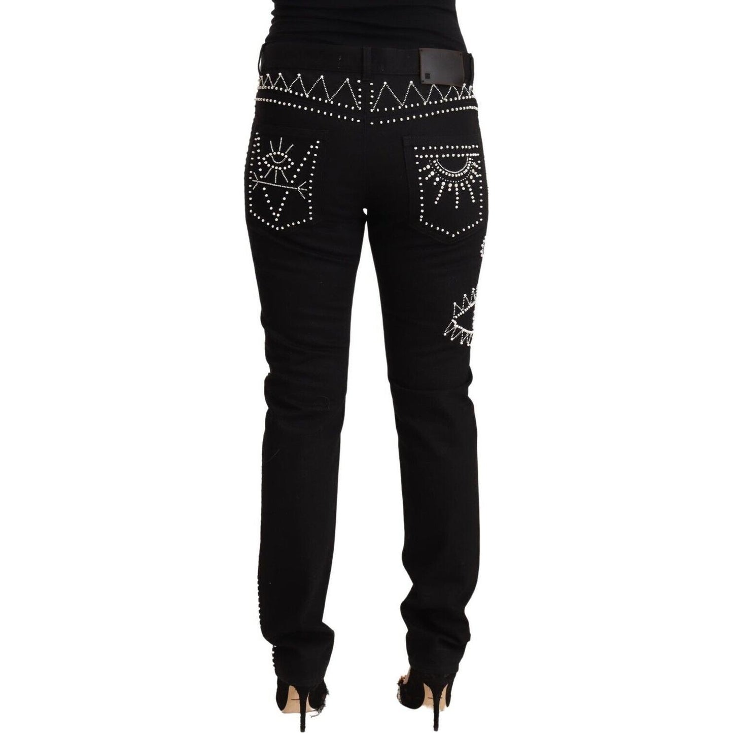 Valentino Embellished Black Mid-Waist Denim Valentino