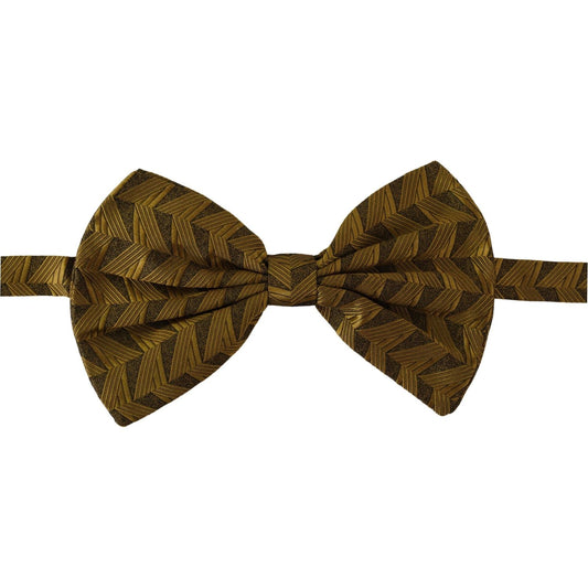 Dolce & Gabbana Elegant Gold Silk Bow Tie Dolce & Gabbana