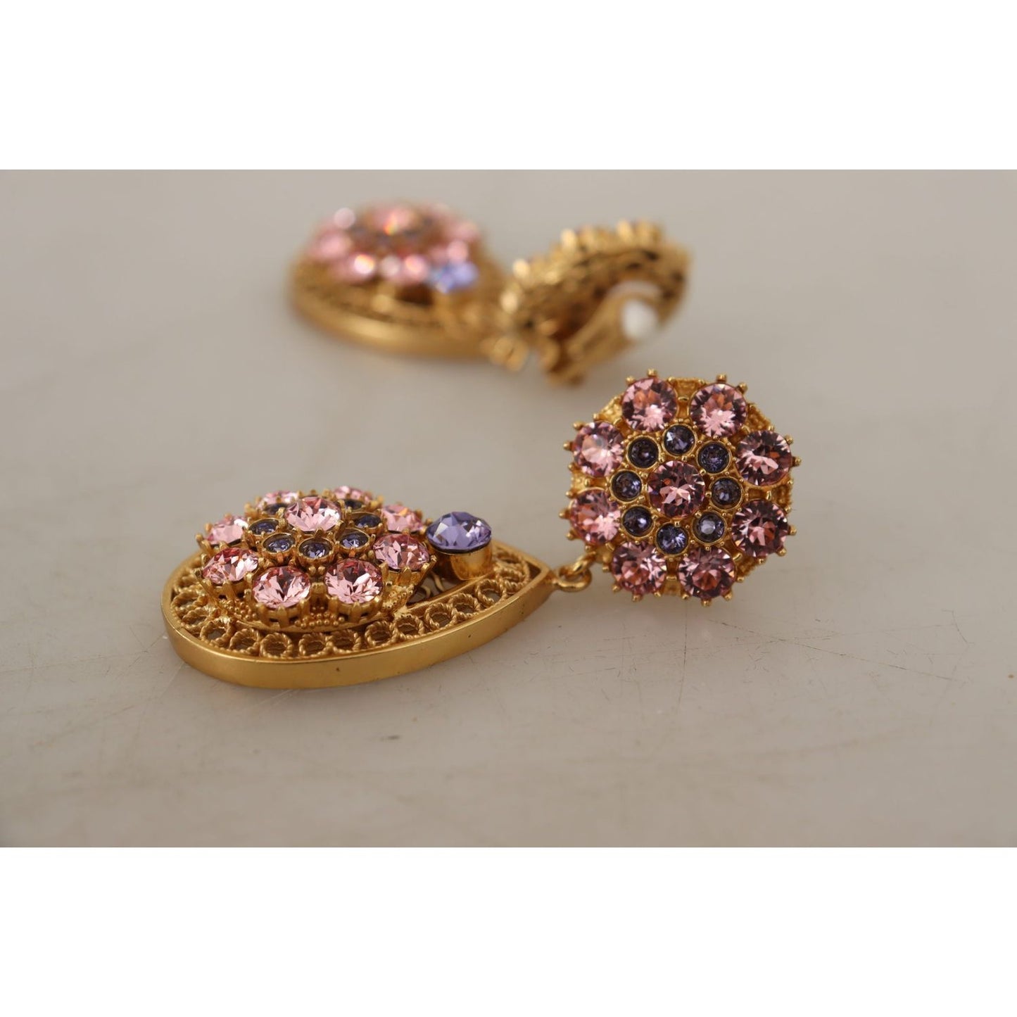 Dolce & Gabbana Baroque Multicolor Crystal Dangle Earrings Dolce & Gabbana