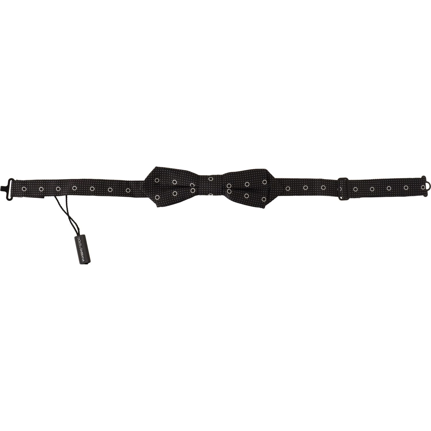 ربطة عنق من الحرير من Dolce &amp; Gabbana منقطة باللونين الأسود والأبيض