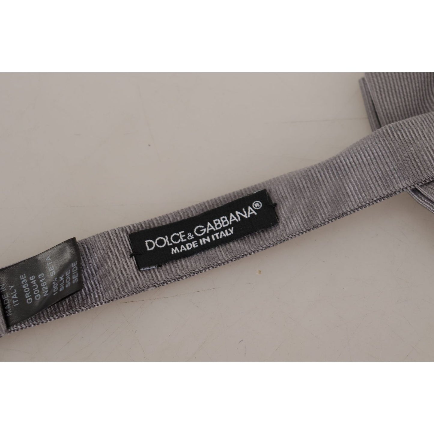 Dolce & Gabbana Elegant Gray Silk Bow Tie Dolce & Gabbana