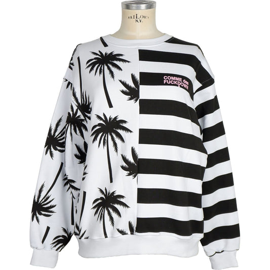 Comme Des Fuckdown Chic Monochrome Stripe Palm Print Sweater Comme Des Fuckdown