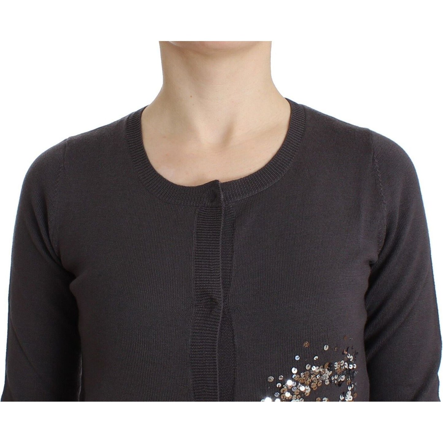 John Galliano Purple Wool Sequined Cardigan Knit Sweater John Galliano