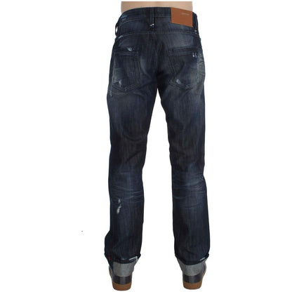Acht Blue Cotton Regular Straight Fit Jeans
