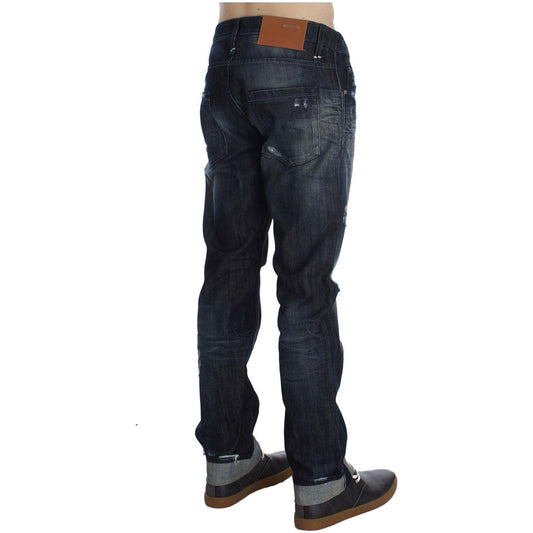 Acht Blue Cotton Regular Straight Fit Jeans