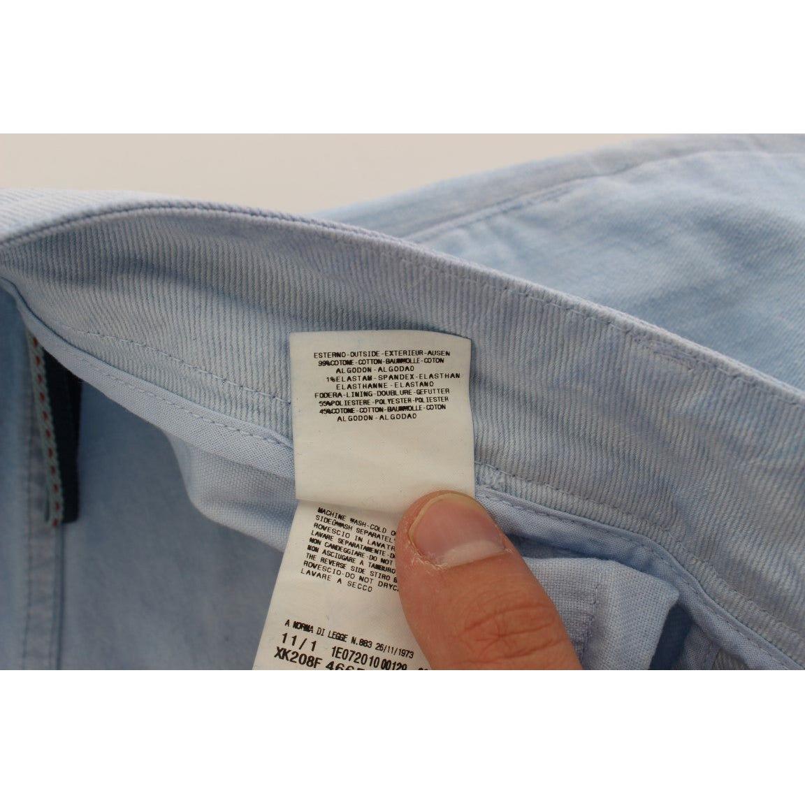 Acht Blue Cotton Stretch Low Waist Fit Jeans