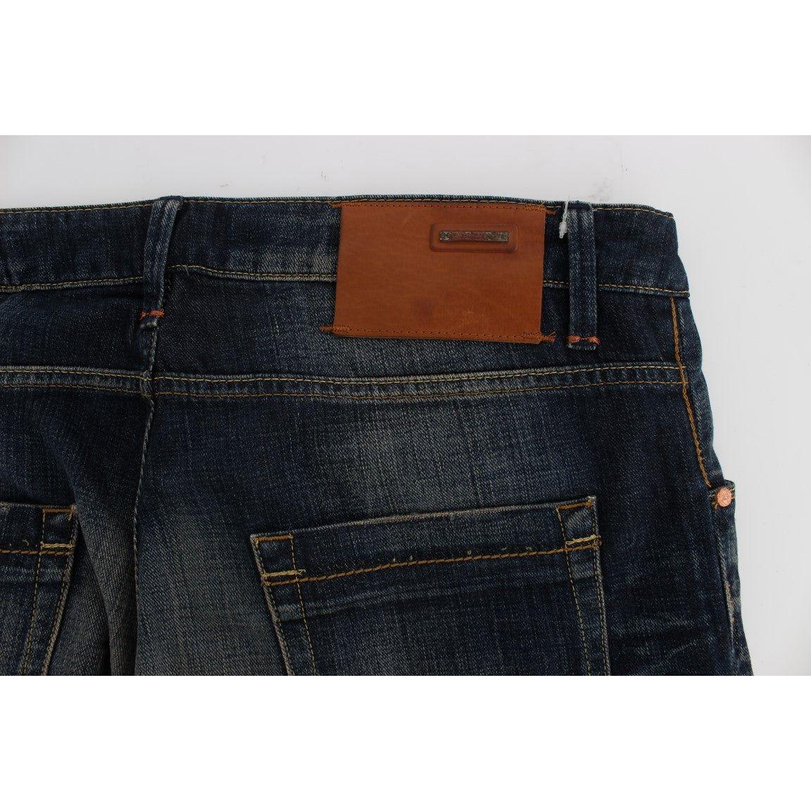 Acht Blue Wash Straight Fit Low Waist Jeans