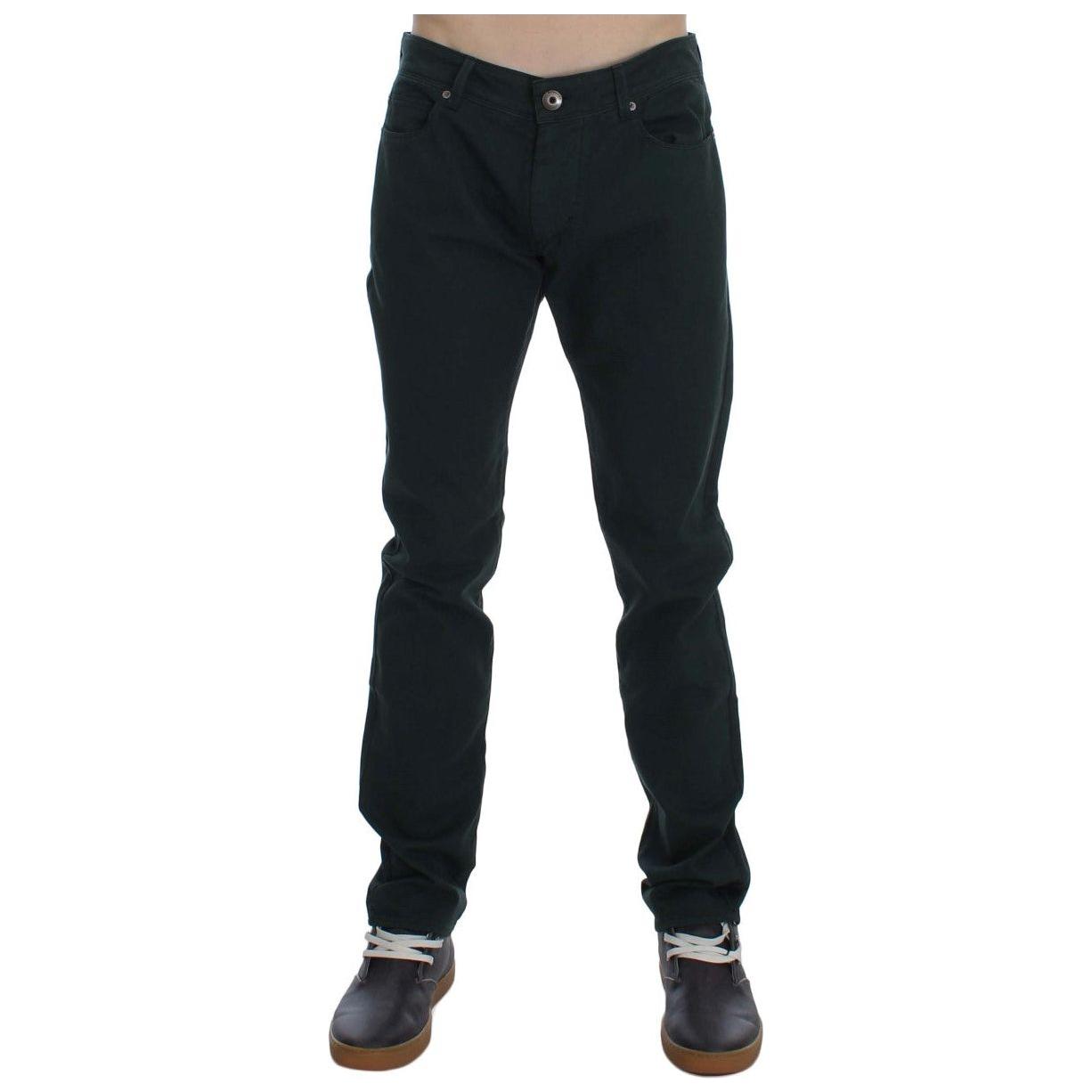 إيرمانو شيرفينو جينز أخضر أنيق بقصة مستقيمة