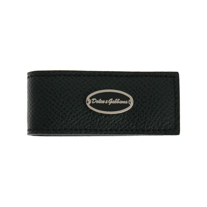 Dolce & Gabbana Green Leather Magnet Money Clip