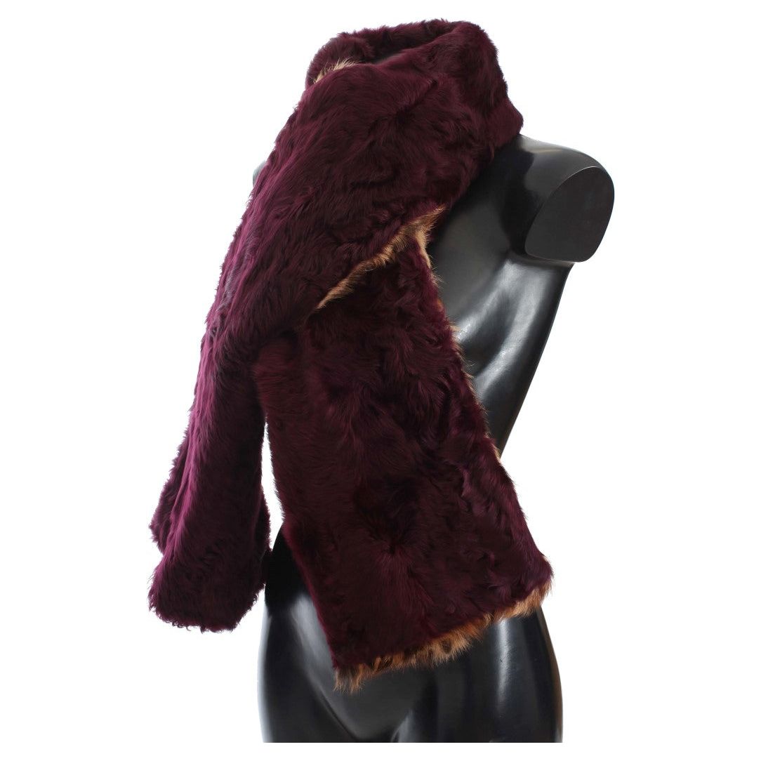 Dolce & Gabbana Exquisite Leopard Print Lambskin Fur Scarf Dolce & Gabbana