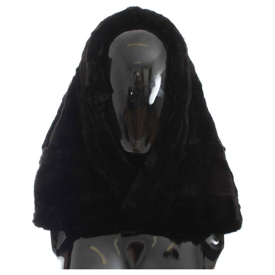 وشاح من فرو حيوان ابن عرس أسود أنيق من دولتشي آند غابانا