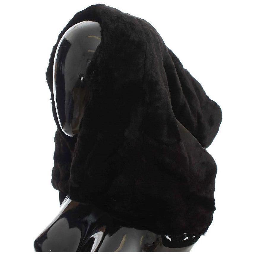 وشاح من فرو حيوان ابن عرس أسود أنيق من دولتشي آند غابانا