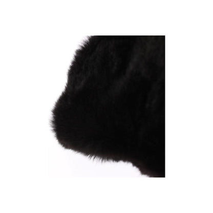 Dolce & Gabbana Black Weasel Fur Crochet Hood Scarf Hat