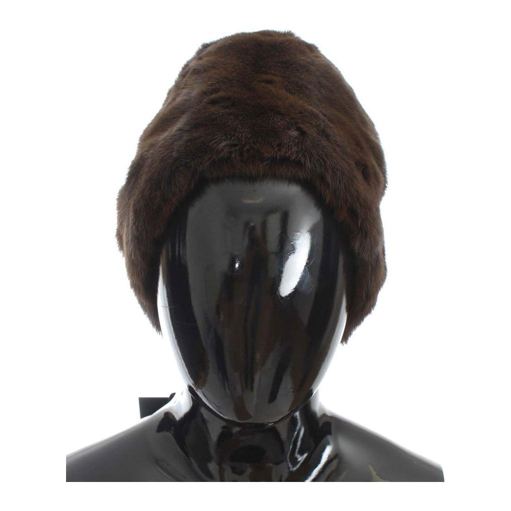 قبعة دولتشي آند غابانا الفاخرة المصنوعة من فرو ابن عرس باللون البني