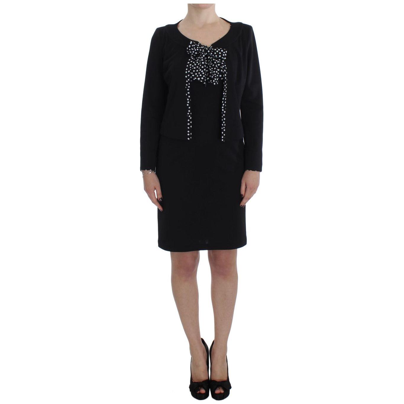 BENCIVENGA Black Stretch Sheath Dress & Sweater Set