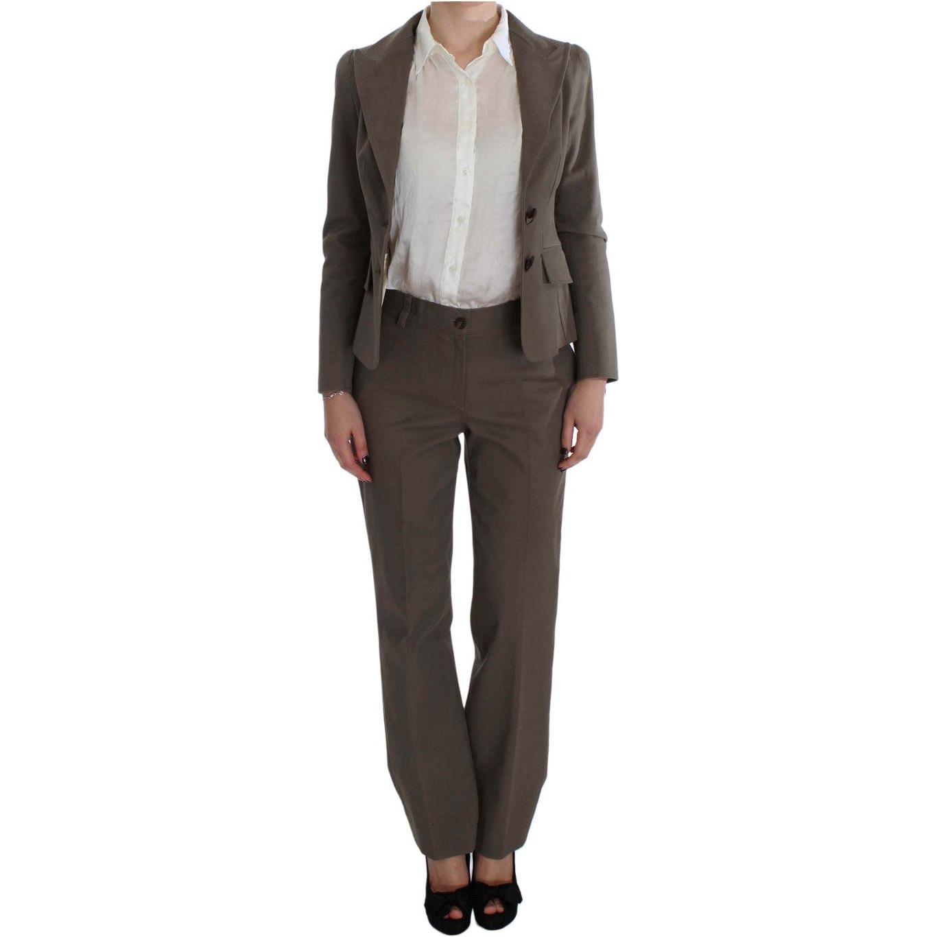 BENCIVENGA Beige Wool-Cotton Suit Set Chic Elegance BENCIVENGA