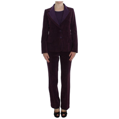 BENCIVENGA Purple Wool Suit T-Shirt Set BENCIVENGA
