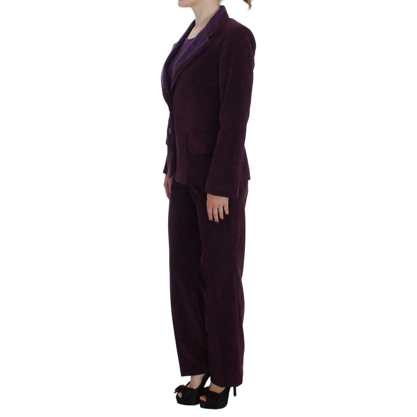 BENCIVENGA Purple Wool Suit T-Shirt Set BENCIVENGA