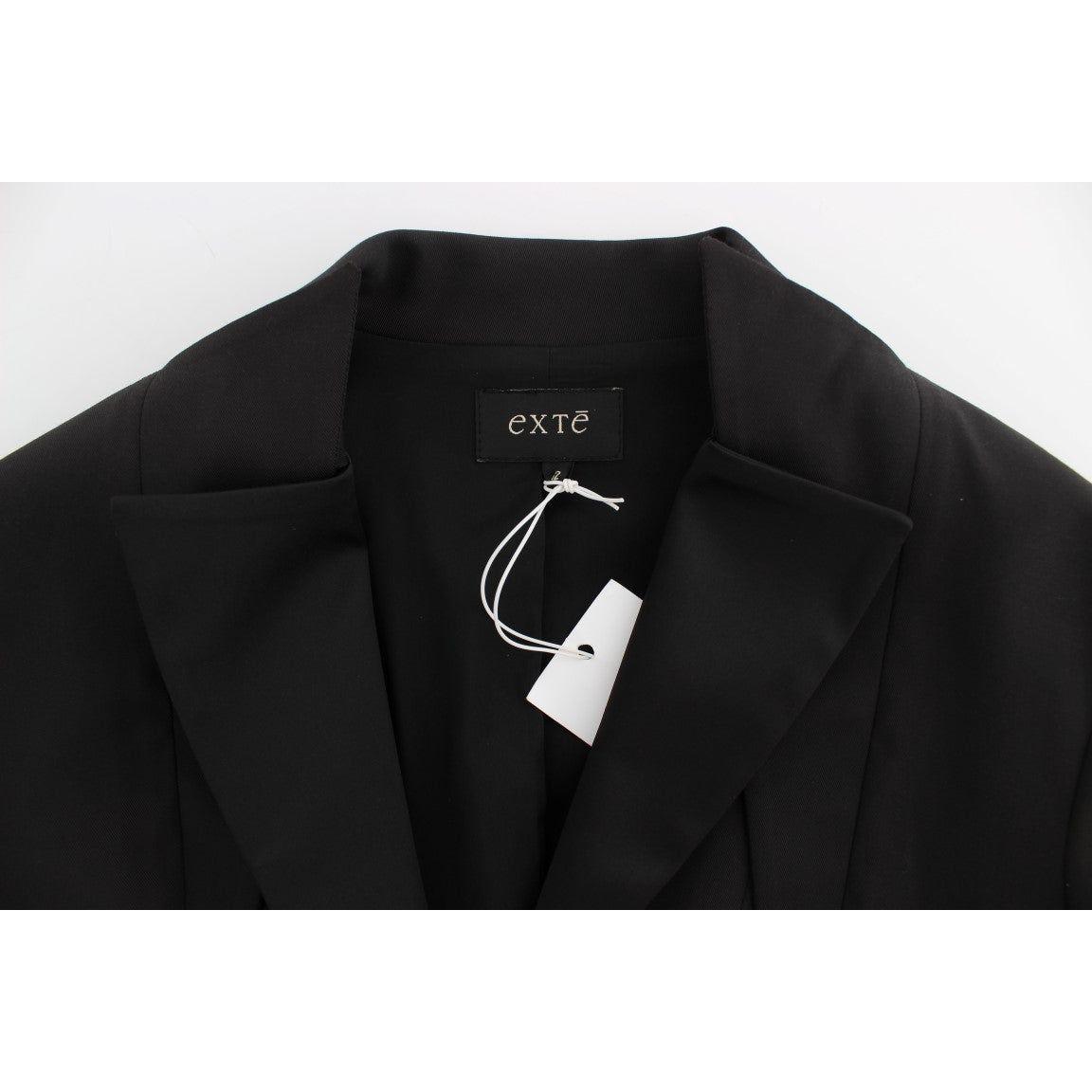Exte Black Stretch Single Breasted Blazer Jacket
