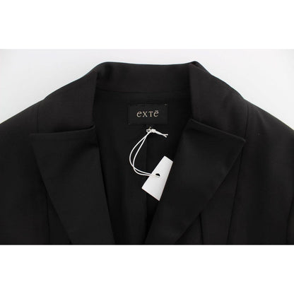 Exte Black Stretch Single Breasted Blazer Jacket