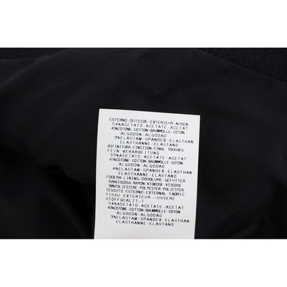 Exte Black Cotton Stretch Gold Studded Blazer Jacket Exte