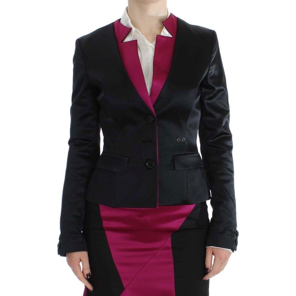 Exte Black Pink Stretch Blazer Jacket Exte