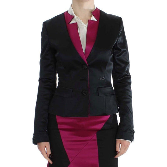 Exte Black Pink Stretch Blazer Jacket